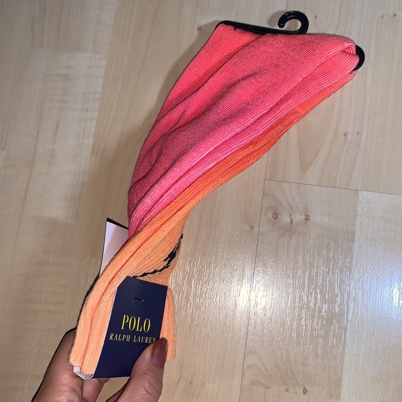 POLO RALPH LAUREN Ombre Neon Large Pony Crew Socks - Picture 5 of 6